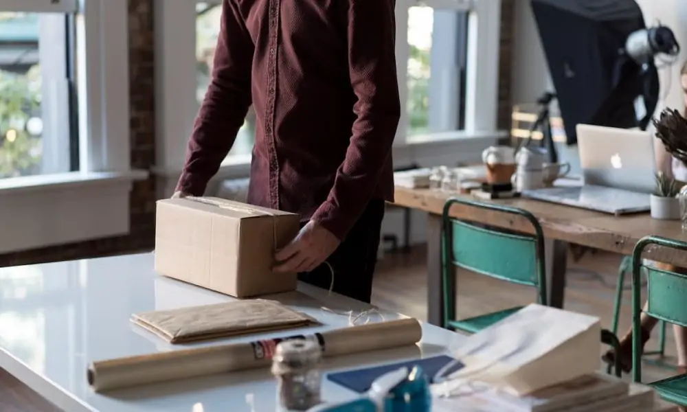 Packing an order at home ready to ship